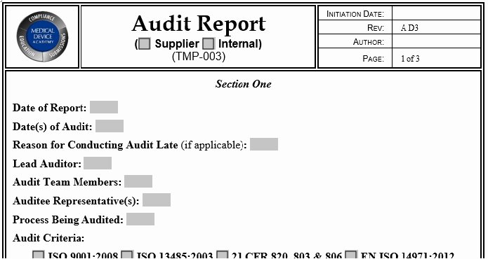 Supplier Audit Template Awesome Supplier Auditing tool Kit Medical Device Academy