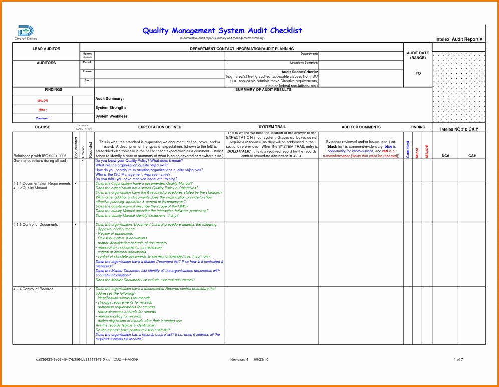 Supplier Audit Template Fresh External Audit Report Template Picture – Audit Report