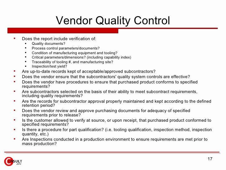 Supplier Audit Template New Vendor Audits