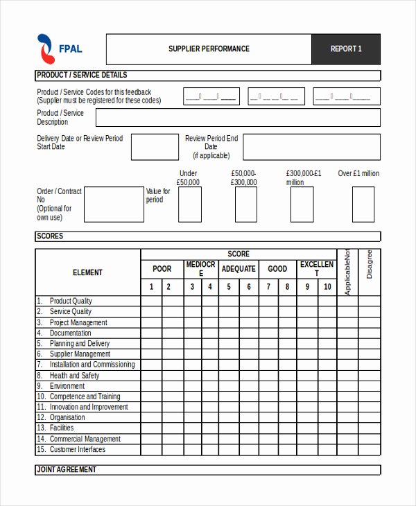 Supplier Evaluation Template Beautiful 23 Of Supplier Performance Evaluation Template