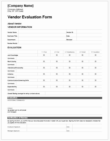 Supplier Evaluation Template Beautiful Vendor Evaluation Template Invitation Template