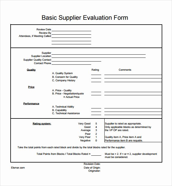 Supplier Performance Scorecard Template Xls Best Of Supplier Evaluation Template 8 Download Free Documents