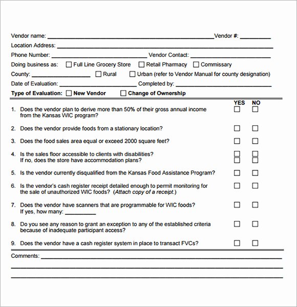 Supplier Questionnaire Template Best Of 7 Sample Vendor Evaluations