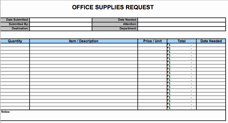Supplies order form Luxury Fice Supplies Request form Microsoft Fice Templates