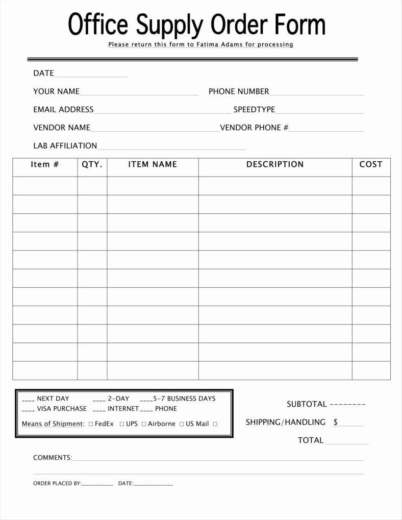 Supplies order form New 9 Retail order form Templates No Free Word Pdf Excel