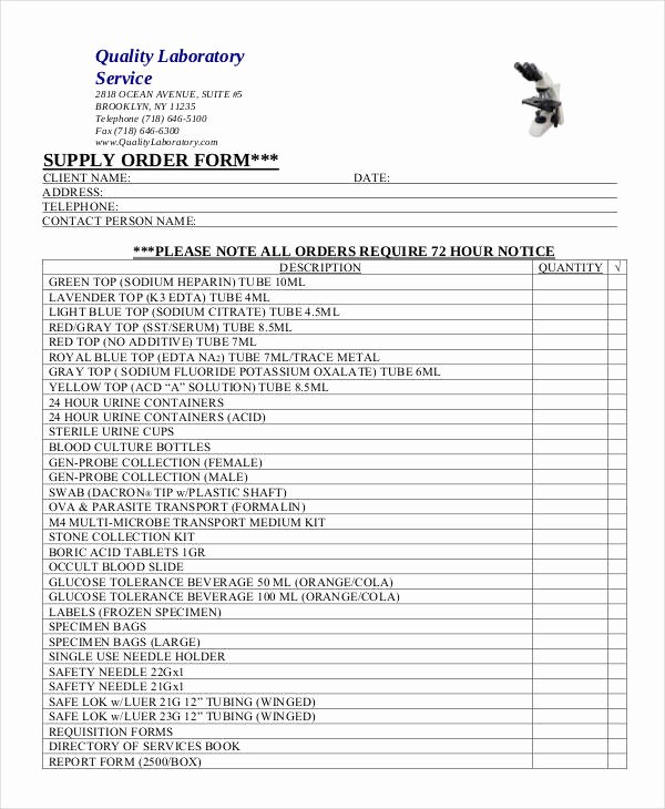 Supplies order form Unique 35 Service order forms In Pdf