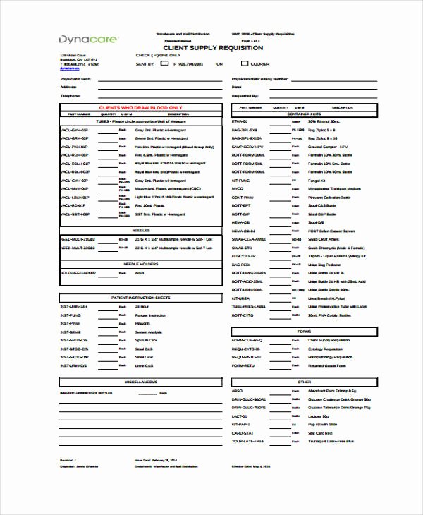 Supply order forms Awesome 85 Requisition form In Pdf