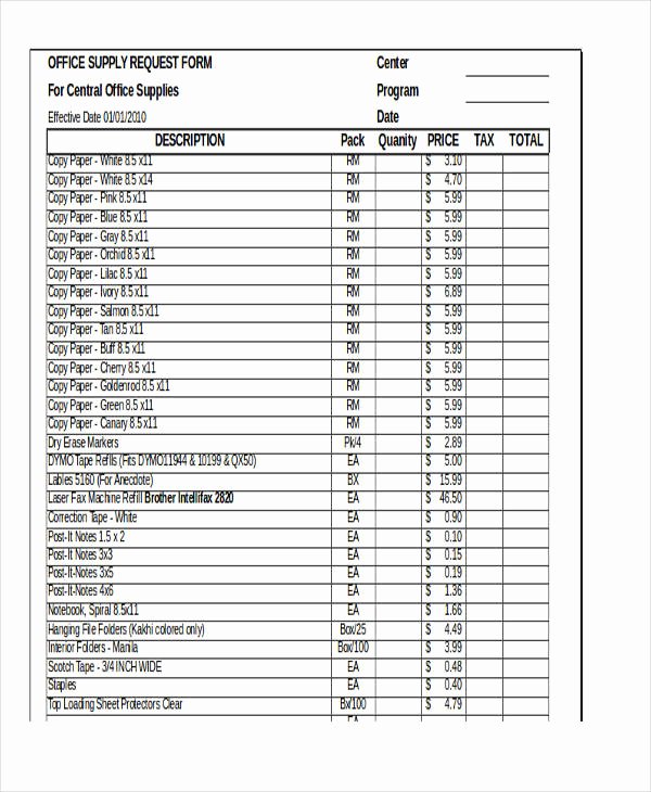 Supply order forms Beautiful Request form In Excel