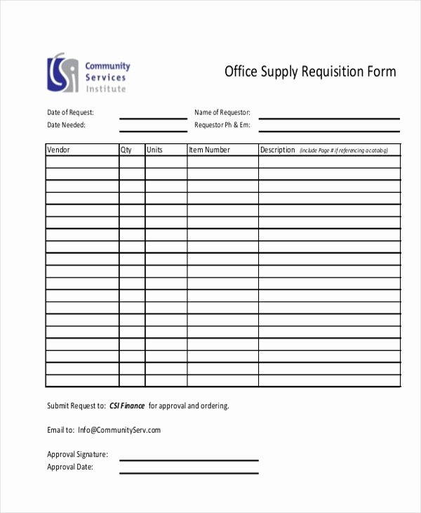 Supply order forms Beautiful Sample Requisition form 11 Free Documents In Doc Pdf