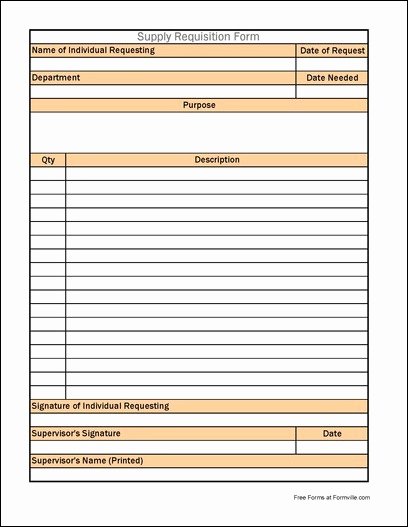 Supply order forms Elegant Free Supply Requisition From formville