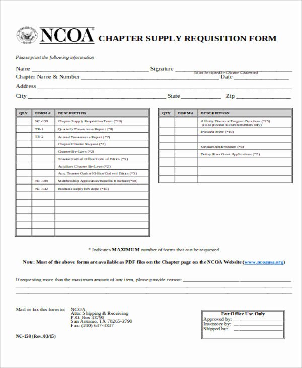 Supply order forms New 40 Sample Requisition form In Pdf