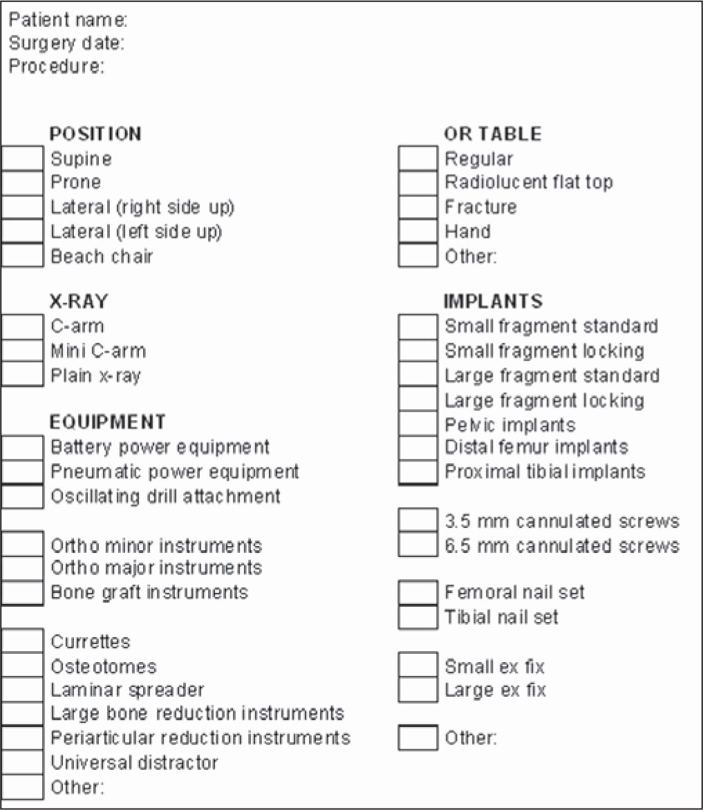 Surgeon Preference Card Template Best Professionally Designed Templates