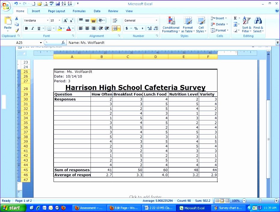 Survey Results Excel Template Lovely 12 Survey Excel Template Exceltemplates Exceltemplates