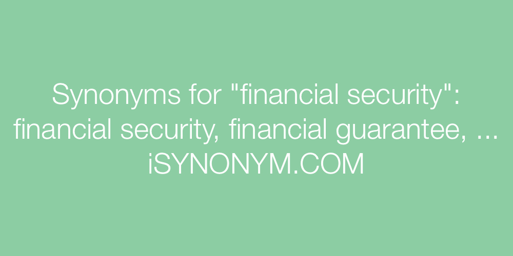 Synonym for Finance Elegant Synonyms for Financial Security