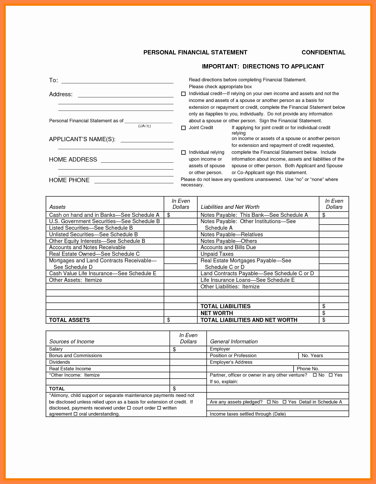 Synonym for Finance Inspirational 6 Personal Financial Statement Template Word