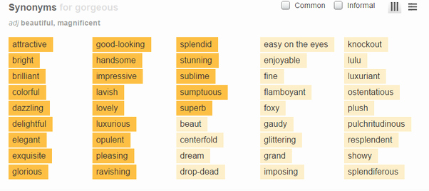 Synonym for Finance Luxury What are Synonyms Of Gorgeous Quora
