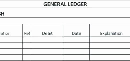 T Account Template Excel Unique General Ledger Template