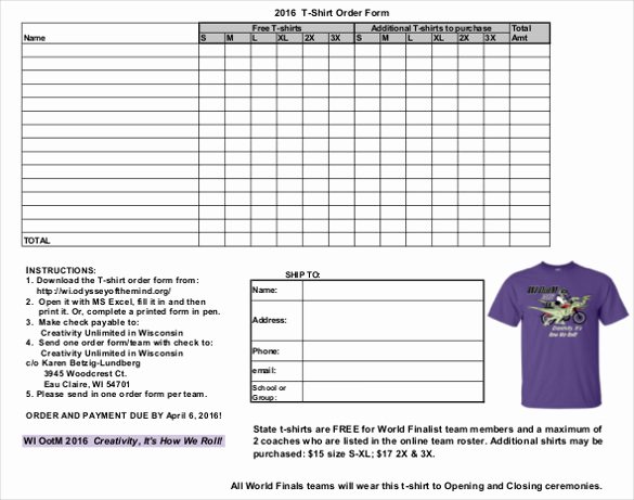 T Shirt Inventory Template Beautiful 26 T Shirt order form Templates Pdf Doc