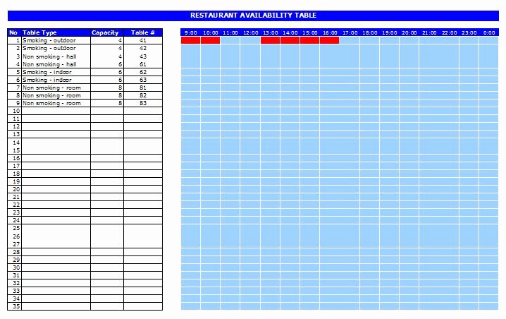 Table Reservation Template Inspirational Restaurant Reservation Template Free Excel Templates and