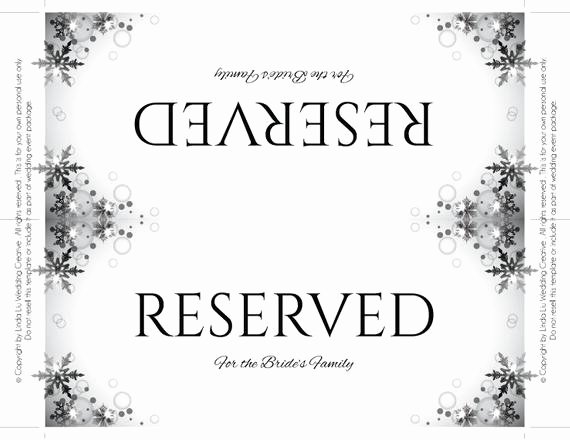 Table Reservation Template New Reserved Table Sign Template Word