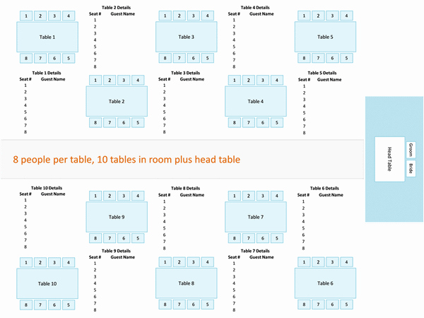 Table Seating Chart Template Microsoft Word Awesome Wedding Reception Seating Chart Business Charts Templates