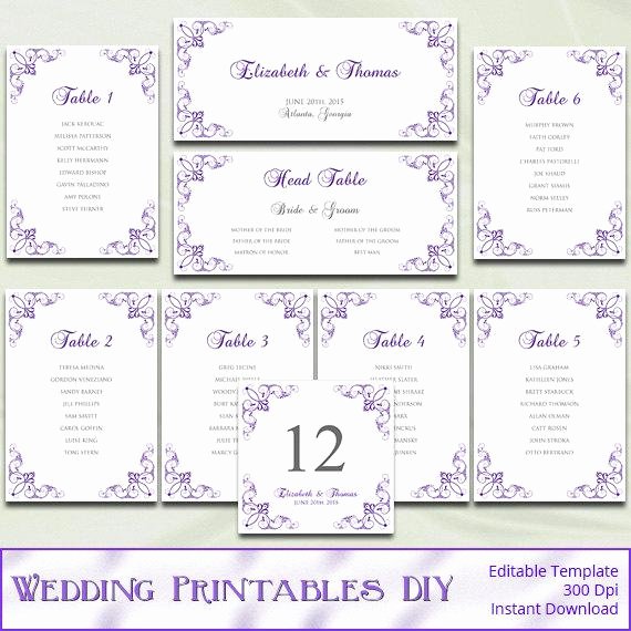 Table Seating Chart Template Microsoft Word Unique Items Similar to Printable Wedding Seating Chart Template