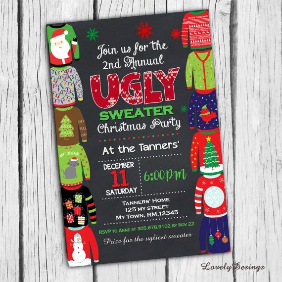 Tacky Christmas Sweater Party Invitation Wording Inspirational 50 Ugly Christmas Sweater Party Ideas Oh My Creative