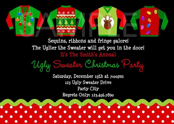 Tacky Christmas Sweater Party Invitation Wording Inspirational Ugly Christmas Sweater Party Ideas Christmas Celebration