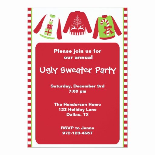 Tacky Christmas Sweater Party Invitation Wording Inspirational Ugly Christmas Sweater Party Invitations