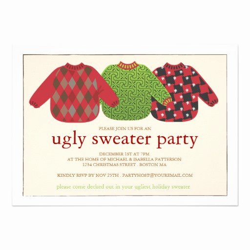 Tacky Christmas Sweater Party Invitation Wording Unique Ugly Christmas Sweater Party Invitation 5&quot; X 7&quot; Invitation