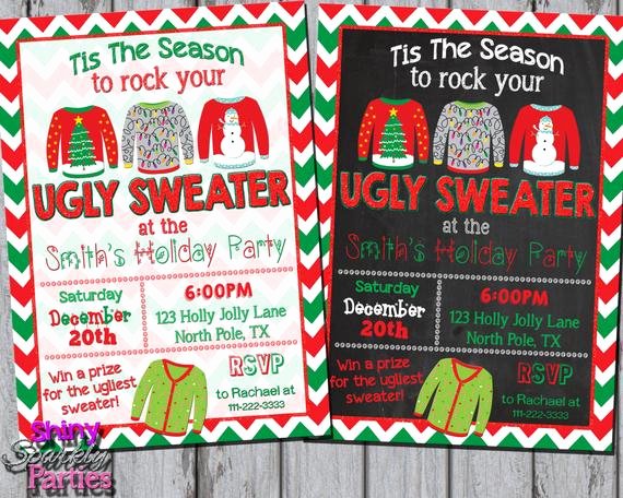 Tacky Christmas Sweater Party Invitation Wording Unique Ugly Sweater Invitation Ugly Christmas Sweater Party Invite