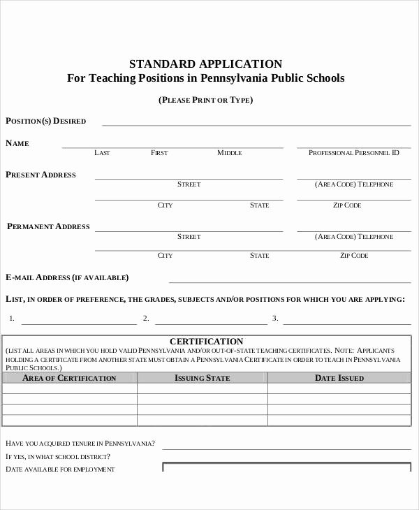 Teacher Application forms Best Of Application form Samples