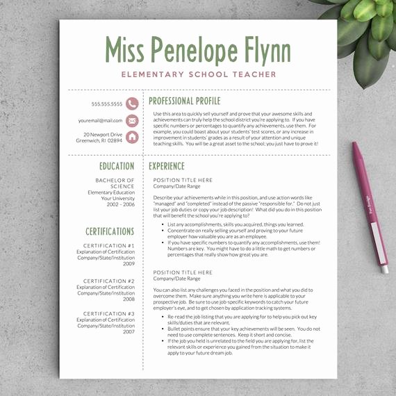 Teacher Brochure for Interview Template Awesome Creative Teacher Resume Template for Word Us by