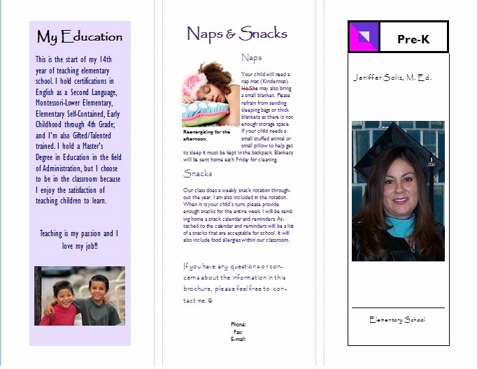 Teacher Brochure for Interview Template Beautiful the Busy Teacher Meet the Teacher New School Year Brochure