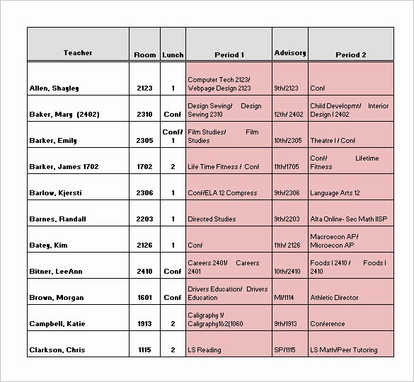 Teacher Daily Schedule Template Free Beautiful 10 Teacher Schedule Templates Doc Excel Pdf