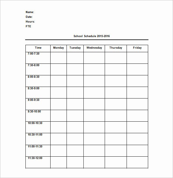 Teacher Daily Schedule Template Free Inspirational 10 Teacher Schedule Templates Doc Excel Pdf