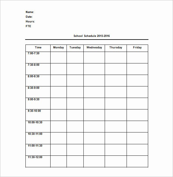 Teacher Daily Schedule Template Free Inspirational 10 Teacher Schedule Templates Doc Excel Pdf