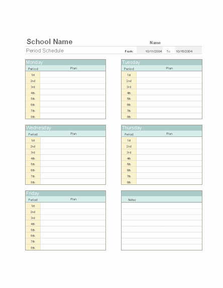 Teacher Daily Schedule Template Free Lovely Free Printable Class Schedule Template