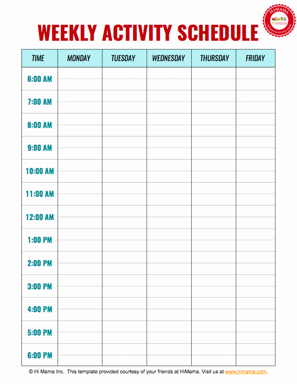Teacher Daily Schedule Template Free Luxury Daycare Weekly Schedule Template 5 Day