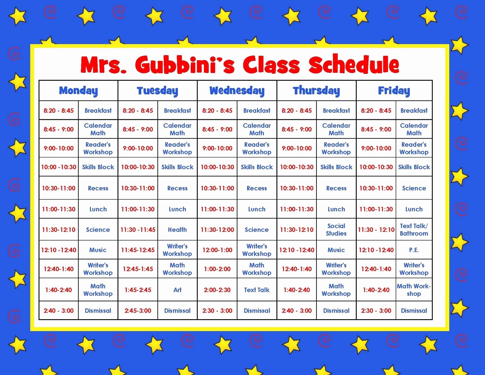 Teacher Daily Schedule Template Free New Aloha Kindergarten Daily Schedule Linky Party