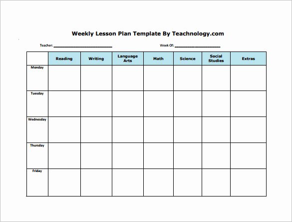 Teacher Daily Schedule Template Free Unique Weekly Lesson Plan Template 8 Free Word Excel Pdf