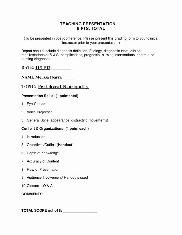 Teaching Plan Nursing Unique Teaching Plan Peripheral Neuropathy