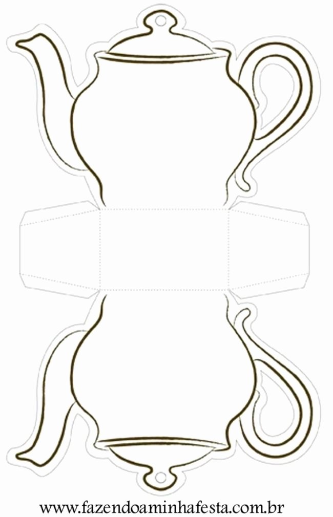 Teapot Template Free Printable Fresh Convite De Chá De Cozinha Modelos Para Baixar E Imprimir