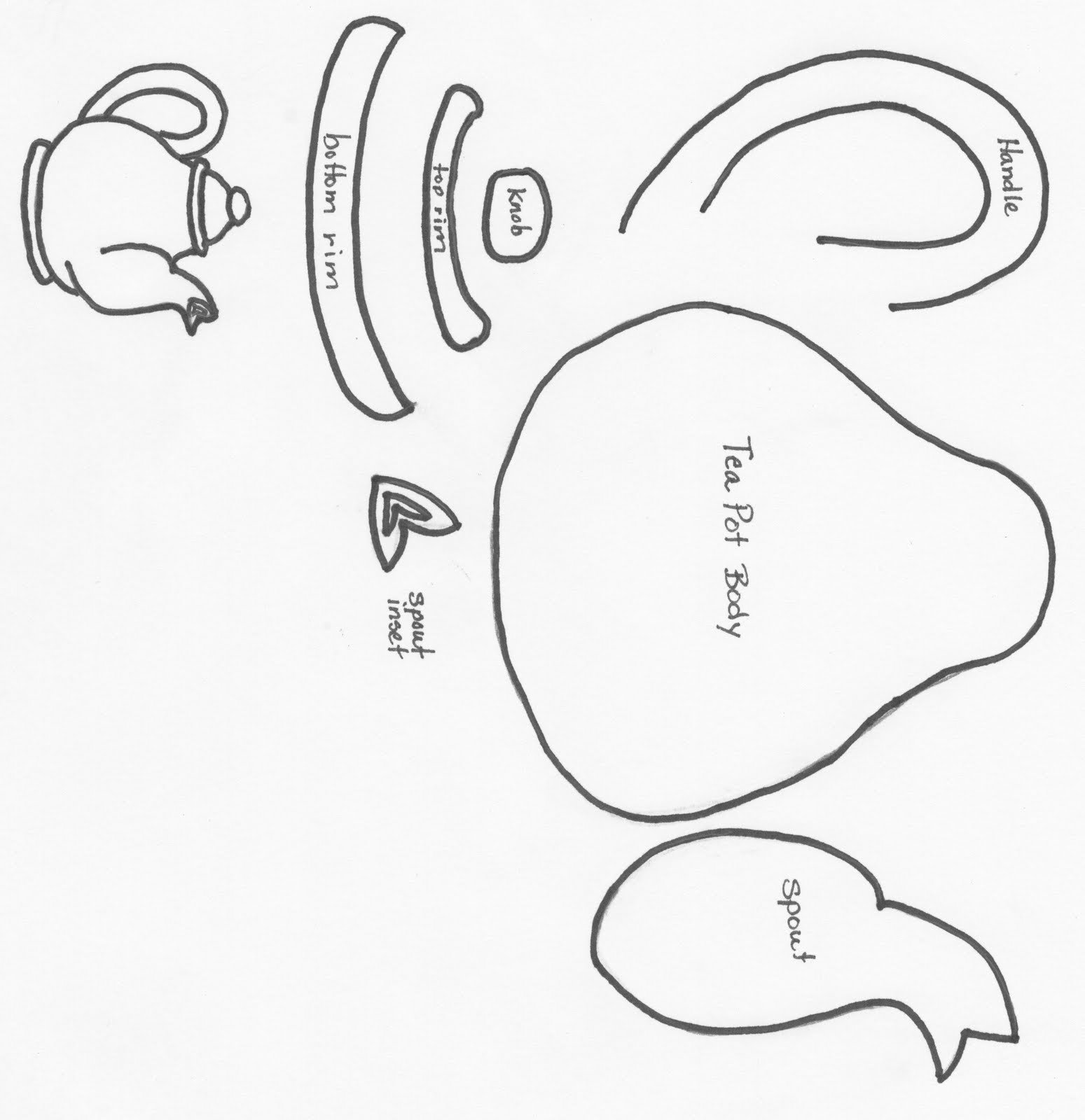 Teapot Template Printable Beautiful 1549px