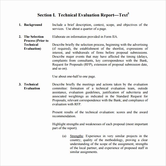 Technical Evaluation Criteria Template Luxury Sample Evaluation Report 12 Documents In Pdf Word