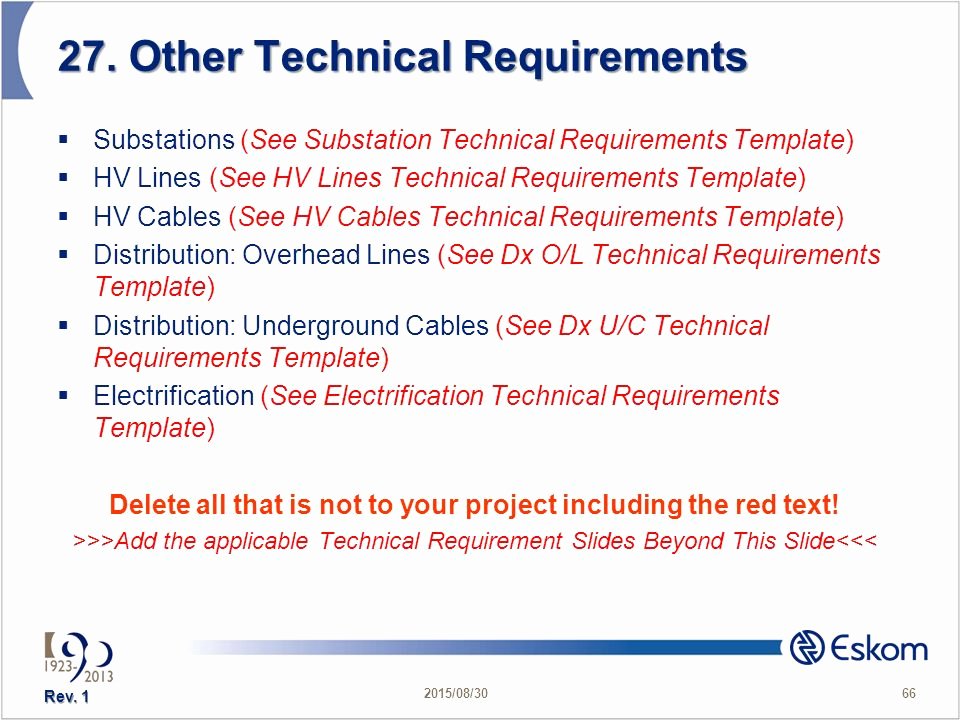 Technical Requirements Template Beautiful Presented by Charles Cudjoe Date Tef Date