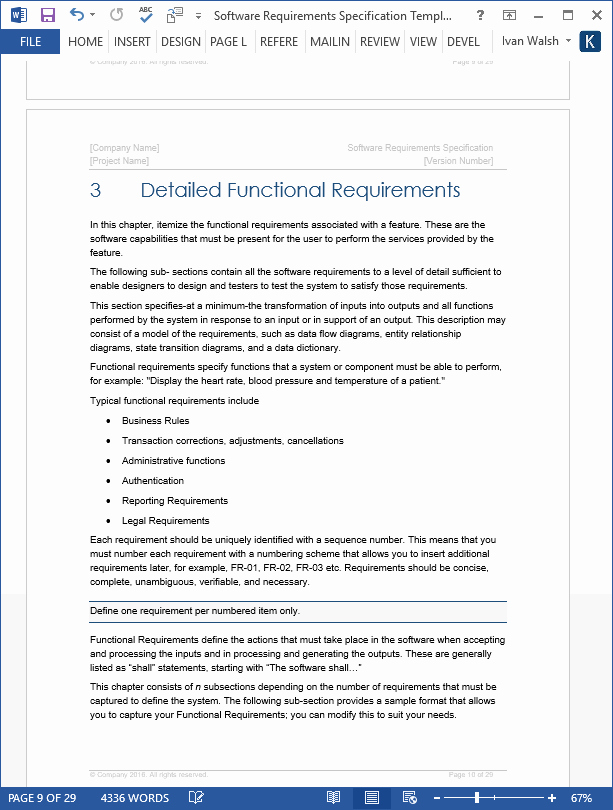Technical Requirements Template Best Of software Requirements Specification Template Technical