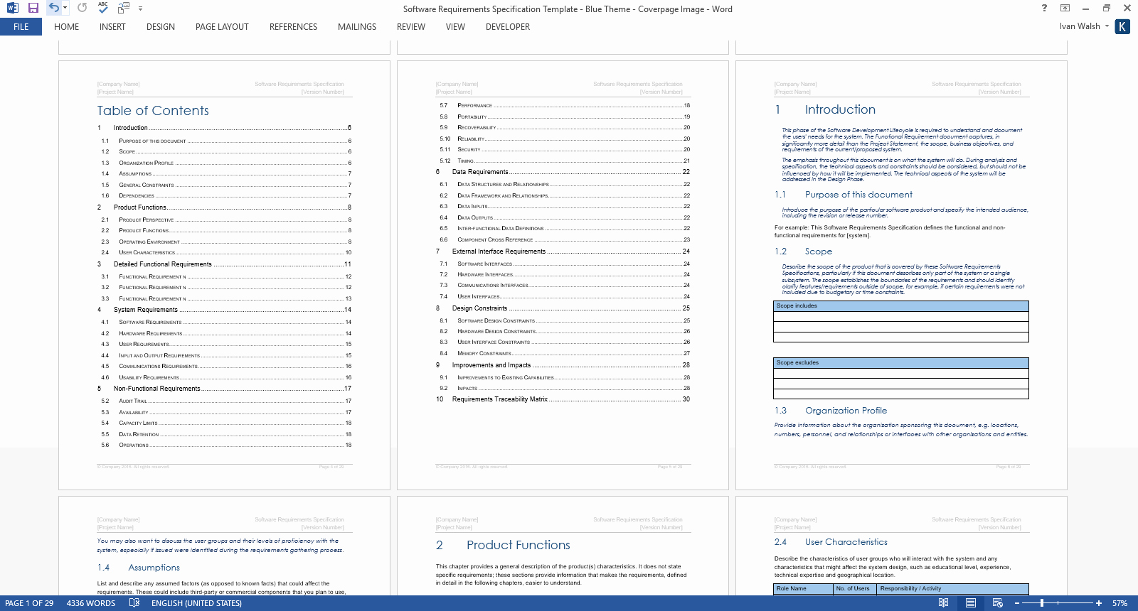 Technical Requirements Template Elegant software Requirements Specification Template Technical