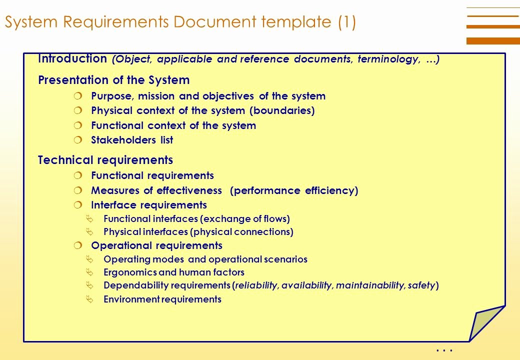 Technical Requirements Template Luxury Technical Requirements Definition Process Ppt