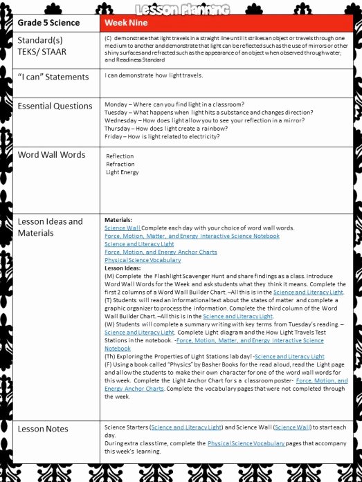 Teks Lesson Plan Template New Teaching Materials Teacher S Workstation